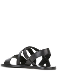 Sandales en cuir noires DSQUARED2