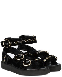 Sandales en cuir noires Nicholas Kirkwood