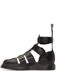 Sandales en cuir noires Dr. Martens