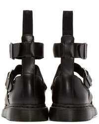 Sandales en cuir noires Dr. Martens