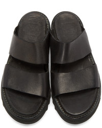 Sandales en cuir noires Guidi