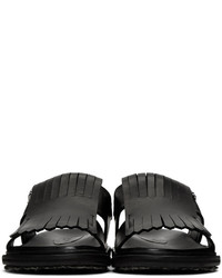 Sandales en cuir noires Marni