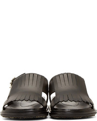 Sandales en cuir noires Marni