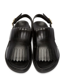 Sandales en cuir noires Marni