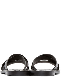 Sandales en cuir noires Dolce & Gabbana