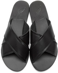 Sandales en cuir noires Ancient Greek Sandals