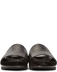 Sandales en cuir noires Lanvin