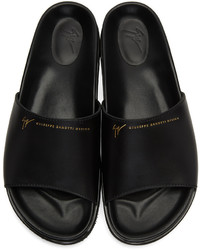 Sandales en cuir noires Giuseppe Zanotti