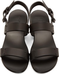 Sandales en cuir noires Giuseppe Zanotti