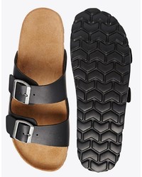 Sandales en cuir noires Asos