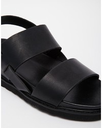 Sandales en cuir noires Asos