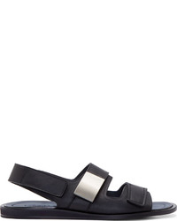 Sandales en cuir noires Calvin Klein Collection
