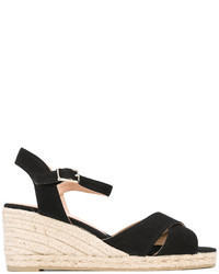 Sandales en cuir noires Castaner