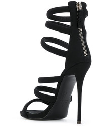 Sandales en cuir noires Giuseppe Zanotti Design