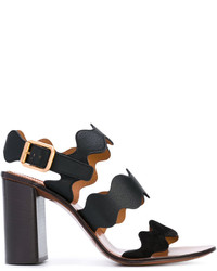 Sandales en cuir noires Chloé