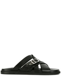 Sandales en cuir noires Christian Dior