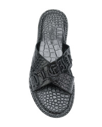 Sandales en cuir noires Philipp Plein