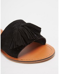 Sandales en cuir noires Asos