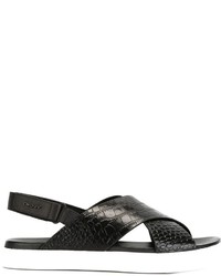 Sandales en cuir noires DKNY