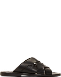 Sandales en cuir noires Dolce & Gabbana