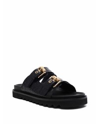 Sandales en cuir noires Moschino