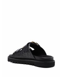 Sandales en cuir noires Moschino