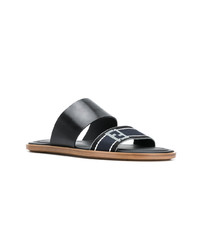 Sandales en cuir noires Fendi