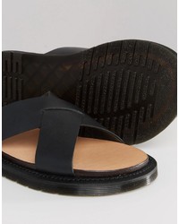 Sandales en cuir noires Dr. Martens