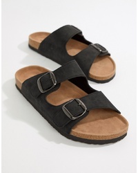 Sandales en cuir noires Dunlop