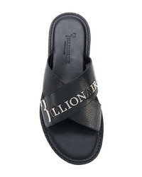 Sandales en cuir noires Billionaire