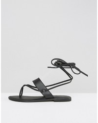 Sandales en cuir noires Asos