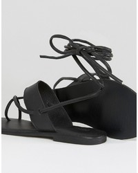 Sandales en cuir noires Asos