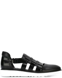 Sandales en cuir noires Giorgio Armani