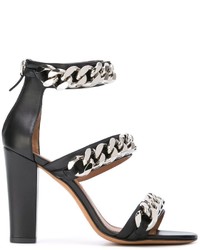 Sandales en cuir noires Givenchy