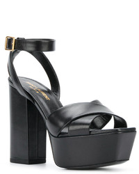 Sandales en cuir noires Saint Laurent