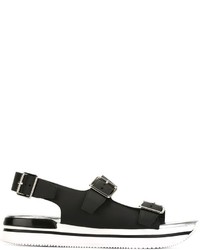 Sandales en cuir noires Hogan