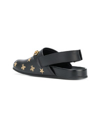 Sandales en cuir noires Gucci