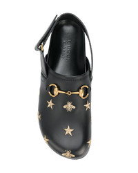 Sandales en cuir noires Gucci