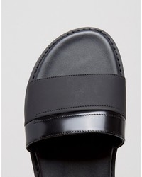 Sandales en cuir noires Hugo Boss
