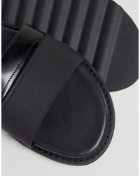 Sandales en cuir noires Hugo Boss