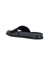Sandales en cuir noires Saint Laurent