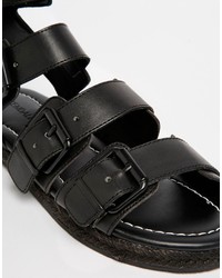 Sandales en cuir noires