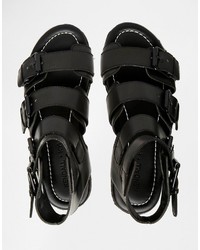 Sandales en cuir noires