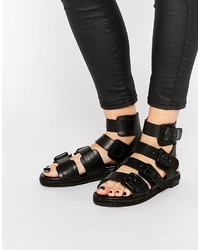 Sandales en cuir noires