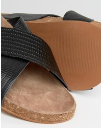 Sandales en cuir noires Vero Moda