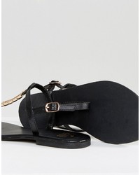 Sandales en cuir noires Oasis