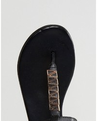 Sandales en cuir noires Oasis