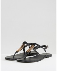 Sandales en cuir noires Oasis