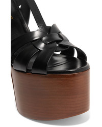 Sandales en cuir noires Saint Laurent