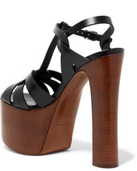 Sandales en cuir noires Saint Laurent